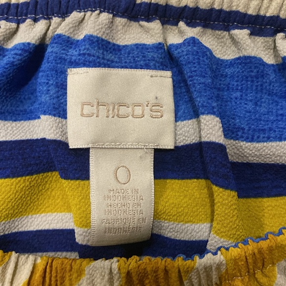 Chico’s Off-The-Shoulder Top Graphic Stripe Top Size X-Small - Picture 7 of 9